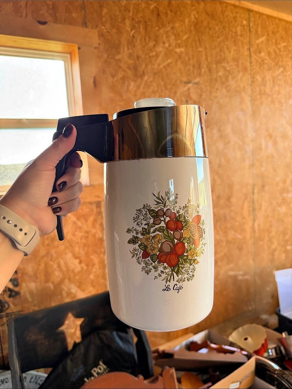 Corning 10 CUP E-1210-8 Floral Coffee Server White
